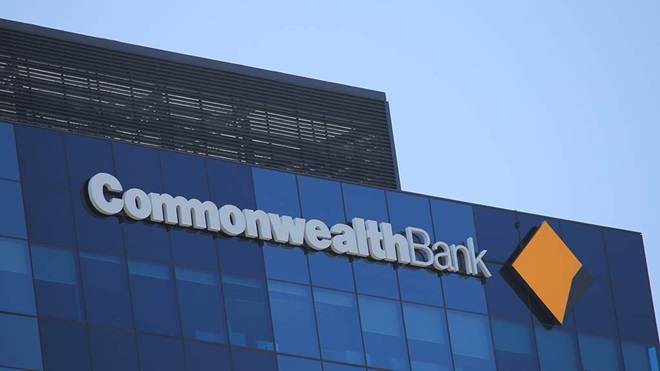 commonwealth bank building with logo